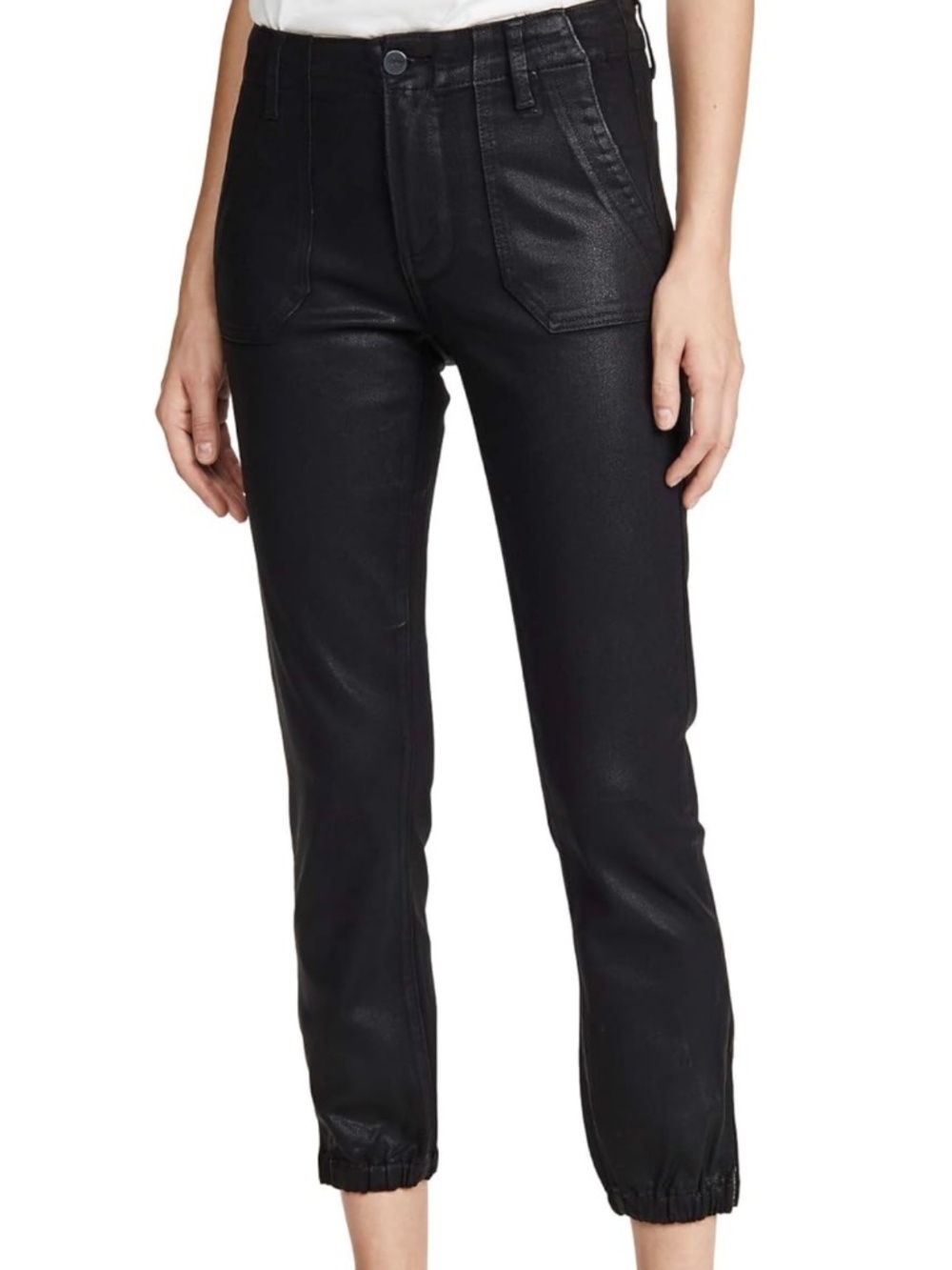 PAIGE Mayslie Jogger Transcend Coated Denim Weekender Pants Women's size 28